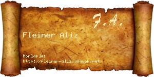 Fleiner Aliz névjegykártya